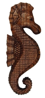 HAND CARVED WOODEN SEAHORSE PLAQUE - RIGHT FACING