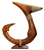 18" TALL HAND CARVED DELUXE WOOD MAKAU FISH HOOK ON BASE