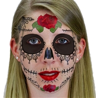 LACE SUGAR SKULL DAY OF THE DEAD TEMPORARY FACE TATTOO