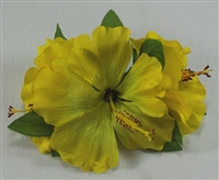TRIPLE LARGE HIBISCUS HAIR CLIP - WHITE