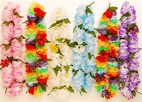 LARGE FLUFFY PLUMERIA LEIS/6 ASSORTED COLORS