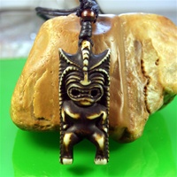 CARVED BONE HAWAIIAN TIKI PENDANT