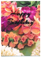 DELUXE BEAUTIFUL HAWAIIAN LEIS BIRTHDAY CARD