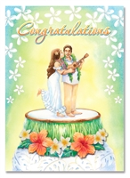 DELUXE ALOHA WISHES WEDDING/ANNIVERSARY ART CARD