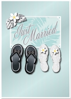 DELUXE CUTEST PAIR JUST MARRIED ART CARD