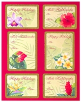 FESTIVE FLORAL ADHESIVE GIFT TAGS / 18