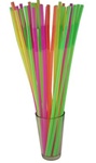 17" LONG BENDABLE PLASTIC NEON STRAWS / CASE OF 1600