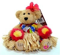 PLUSH HAWAIIAN HULA TEDDY BEAR - SALE