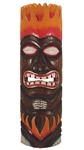 20" HAND CARVED & PAINTED WOODEN FLAME TIKI MASK