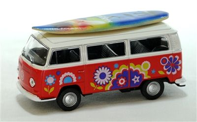 1972 VOLKSWAGEN FLOWER POWER BUS HAWAIIAN COLLECTIBLE SURF CAR-SALE