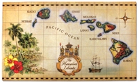 ISLANDS OF HAWAII MAP HEAVYWEIGHT DOOR MAT