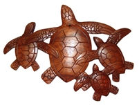 HONU OHANA HAND CARVED WOODEN WALL PLAQUE