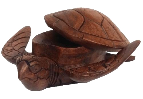 Hand Carved Koa Wood Whale Tail Honu Sea Turtle with Braided Natural Hemp Cord 