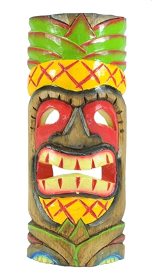 12" PINEAPPLE HEAD WOOD TIKI MASK