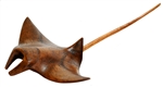 6" WIDE HAND CARVED WOOD MANTA RAY