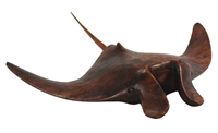 11.5" WIDE HAND CARVED WOOD MANTA RAY