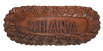 HAND CARVED SOLID WOOD PLUMERIA LEI OHANA SIGN