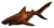 7-1/2" HAND CARVED WOOD SHARK