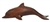 8" HAND CARVED WOOD DOLPHIN
