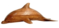 12" HAND CARVED WOOD DOLPHIN