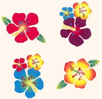 Hibiscus Glitter Tattoos/72
