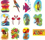 TROPICAL GLITTER TATTOOS/PACK OF 72 - SALE