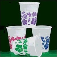 PLASTIC HIBISCUS GLASSES/50