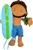 8.5" KEANU HAWAIIAN BOY SURFER BOY DOLL