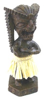 4" GOD OF MONEY HULA TIKI DASHBOARD DOLL