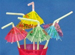 9-1/2" PARASOL STRAWS - ASSORTED COLORS - CASE OF 4000
