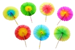 3" ROUND TISSUE ROSETTE COCKTAIL FANS - ASSORTED COLORS - CASE OF 3600