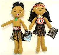 16" MAORI BOY & GIRL DOLLS - SET OF 2