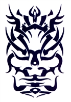 STYLIZE TRIBAL FACE DESIGN TEMPORARY TATTOO