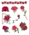 DAY OF THE DEAD RED ROSES TEMPORARY TATTOOS - Set of 9