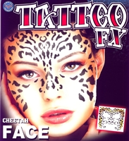 TRIBAL CHEETAH TEMPORARY FACE TATTOO KIT (1)