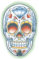 EL JUGADOR DAY OF THE DEAD SKULL TEMPORARY TATTOO