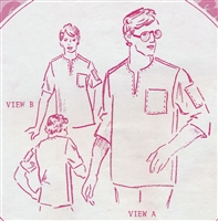VINTAGE UNCUT MEN'S HAWAIIAN SHIRT PATTERN - ALL SIZES - Pacifica 8100